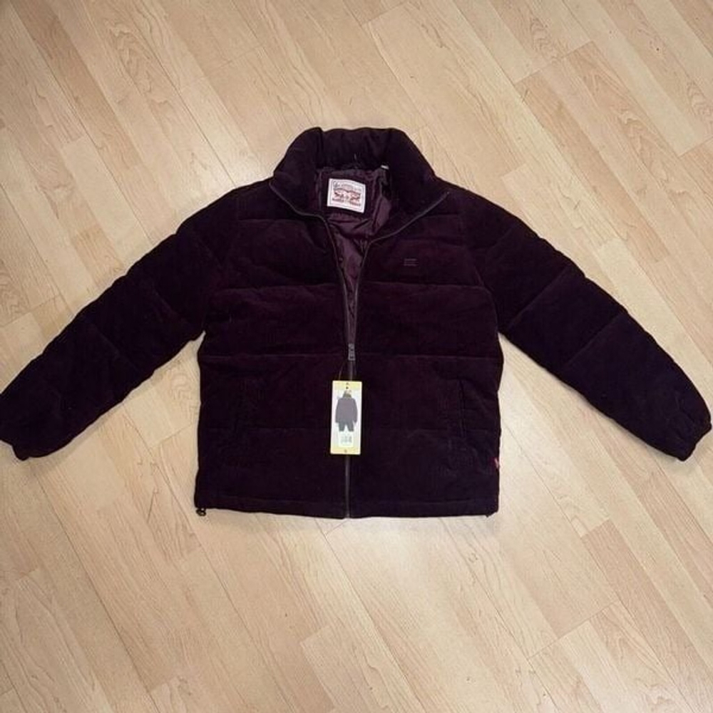 Levi's Women's Zoe Puffer Jacket corduroy size S purple